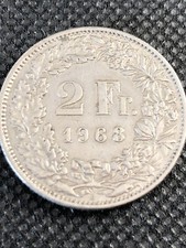 MONETA DA 2 FRANCHI SVIZZERI DEL 1968