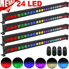 4x RGB 24 LED illuminazione palco wall washer luce bar DMX DJ strobo Natale