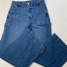 Jeans American Eagle Curvy super alti larghi larghi larghi taglia 10 lavaggio medio