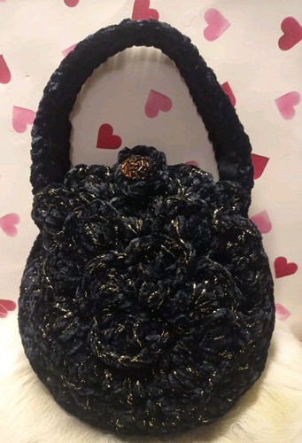 Borsa nera all uncinetto - borsa,