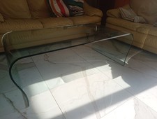 Tavolino da Salotto in Cristallo Curvato - Transparente