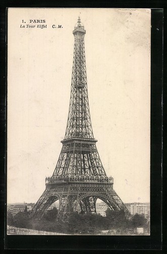 Cartolina parigi tour - cartolina, parigi,
