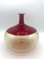 Venini bottiglia serie Bolle rossa designer Tapio Wirkkala realizzata nel 2005