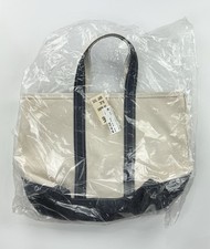 NUOVO/vecchio Stock Vintage 1995 LL Bean Crinkle Tag Barca e Tote Borsa di Tela LG Blu USA