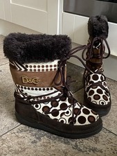 Stivali da neve D&G marroni a