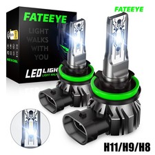 Kit 2 Fari LED H11/H9/H8 Omologazione 6500K Canbus No Error Alogeno Xenon