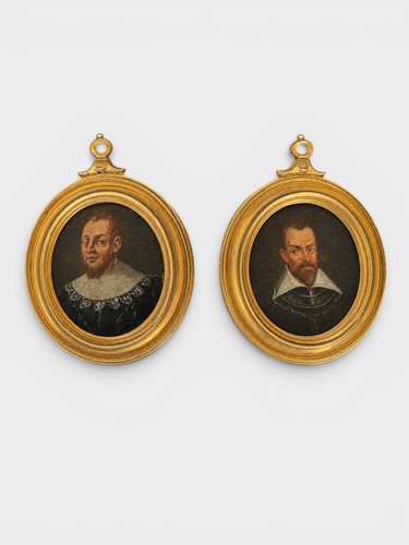 Coppia miniature del xvii - del,