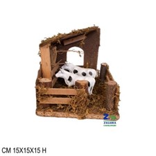 STALLA CON MUCCHE SCENARIO PER PRESEPE AMBIENTAZIONE SU BASE ART. 09554