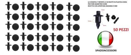 Rivetti plastica mm - 50, clips