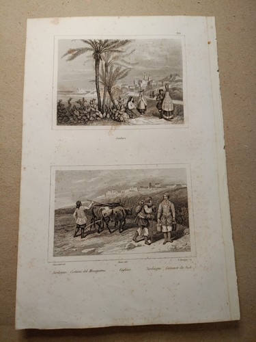 Sardegna litografia audot 1830 - litografia,