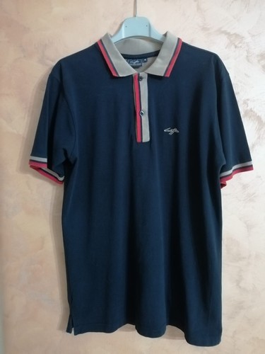 Polo uomo blu con colletto