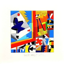 Ugo nespolo serigrafia 30x30 - nespolo,