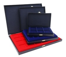 COFANETTO O VASSOIO BLU VELLUTO PER MONETE - CASELLE 6 12 15 20 24 