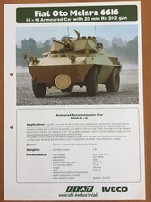 Rara Brochure ARMOURED RECONNAISSANCE CAR FIAT OTO MELARA 6616 4x4 Iveco 1982