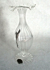 Vaso Porta Fiori Fiore Old Art Vetro 18 cm Vintage trasparente 90's