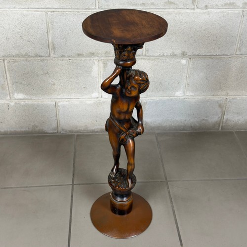 Colonna legno putto - colonna, intagliato
