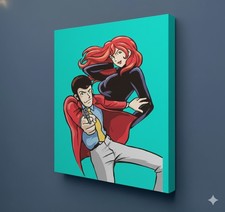  Quadro Lupin III  e Margot  la Rossa Su Tela (50Cm X 50 Cm )