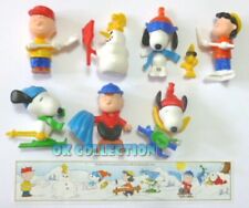 KINDER FERRERO _ SNOOPY PEANUTS 1999 _serie completa 7 sorpresine + una cartina