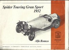Brochure Montaggio Alfa Romeo Spider Touring Gran Sport 1932 - Pocher anni '70
