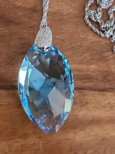 Ciondolo acquamarina swarovski - ciondolo,
