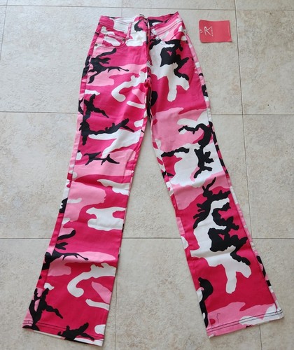 Pantaloni donna rosa mimetici