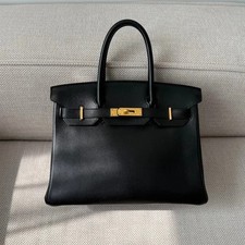 HERMES Black Box Calf Leather