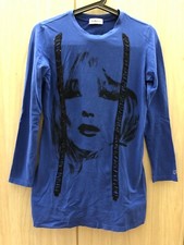 Maglia maniche lunghe PINKO - donna - taglia M - blu e nera - paiette strass