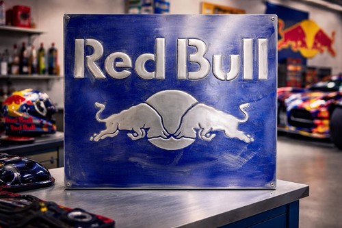 Vintage red bull - bull, metal