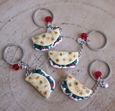 Portachiavi piadina piada romagnola in fimo creato a mano regalo miniatura cibo