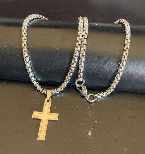 Collana con croce acciaio - collana, in