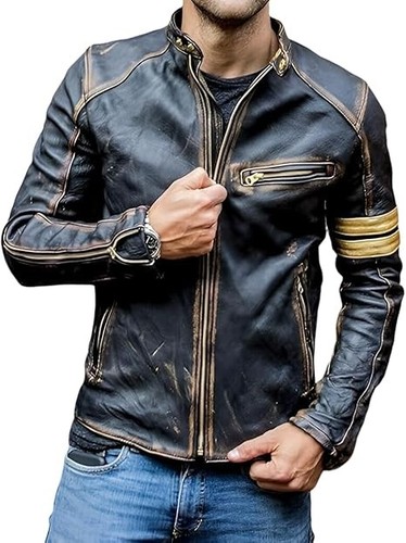 Giacca pelle bovina uomo - , nera