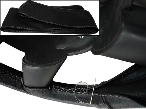 Coprivolante pelle nera con - coprivolante,