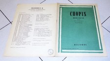 Spartito CHOPIN Berceuse Op. 57 per PIANOFORTE - Ricordi 1957 PIANO