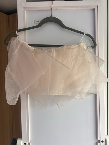 Zara organza crop - organza, ecrù