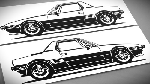Adesivo fiat x19 tuning - adesivo, sagoma