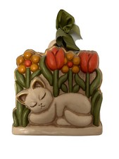 2 Formelle THUN Gatto con Tulipani e Gatto con Luna Rare Fuori Produzione cm23