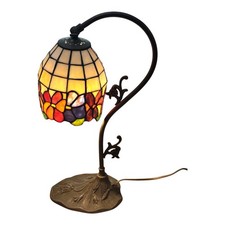 Lampada da tavolo Lumetto in ottone Paralume colorato stile TIFFANY Vintaje