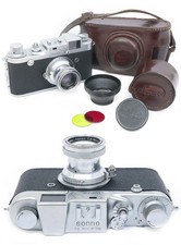 Sonne C4 model II Sun Engraved + Xenon 50mm f2 Italian camera Leica copy Italy