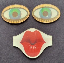 Occhi verdi e labbra che si baciano lenticolare vari-vue anni 60 movimento sfarfallio. Vintage