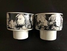 COPPIA PORCELLANE D'ARTE EVA SUD DI PIETRO ANNIGONI TAZZE VINTAGE EPOCA