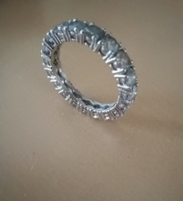 Anello Eternity Oro Diamanti ColoratiNaturali  Grigio 3,19 Carat CertificatGWLAB