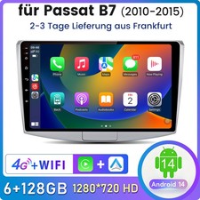 Per VW Passat B7 2010-2015 10" Android 14 Autoradio Carplay 6+128G GPS Navi DAB+