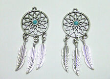 2pz charms ciondoli acchiappasogni colore tibetano 64mm x24mm bijoux