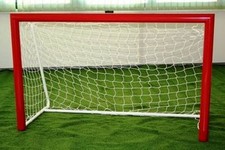 (04) UNA PORTA CALCIO RIDOTTO ACCIAIO VERNICIATO 170X105 RETE INCLUSA