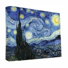 STAMPA SU TELA van gogh la notte stellata quadro arredo casa idea regalo t1
