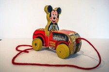 Vintage Fisher Price Topolino Pozzanghera Maglione Giocattolo Tirare Bambino #310 Disney 