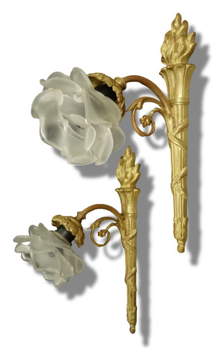 Coppia applique torcia decoro - applique,