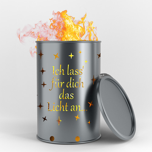 Bidone fuoco luce - luce, accesa