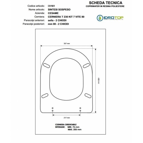 Copriwater cesame sintesi - copriwater,