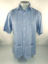 DOS CAROLINAS - Camicia Seersucker a righe Cabana Guayabera M/L